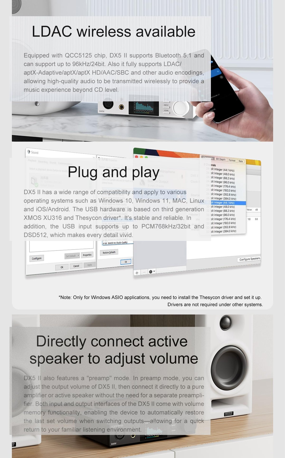 KGUSS DX5II Bluetooth module enables LDAC streaming at high fidelity.