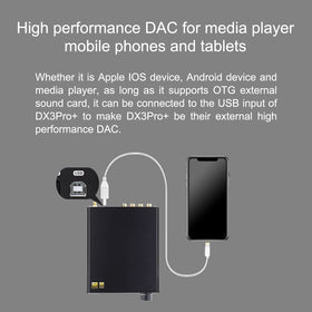 KGUSS Topping DX3Pro+ Bluetooth status LED signals wireless streaming readiness.