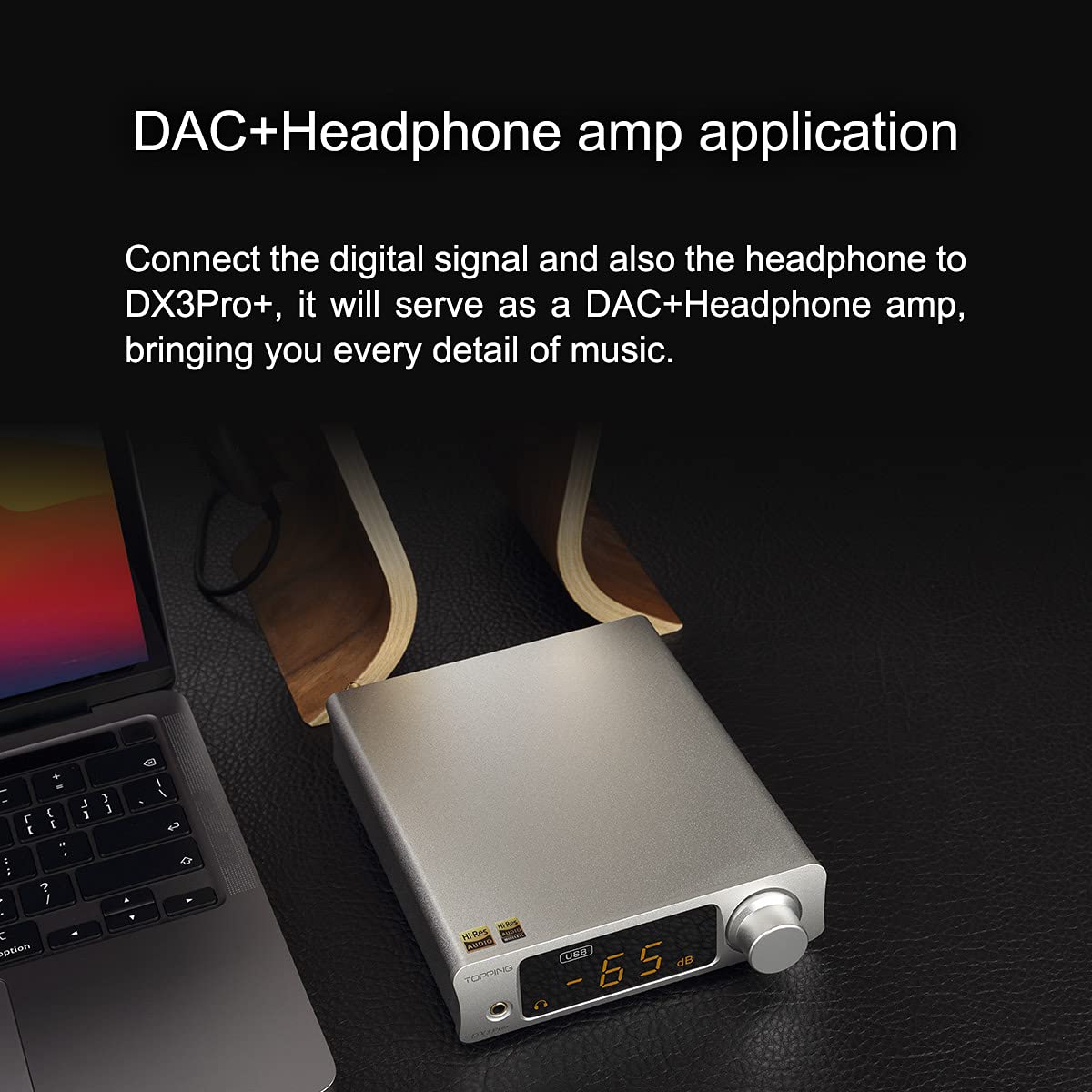 KGUSS Topping DX3Pro+ USB input enables external high-resolution DAC use.
