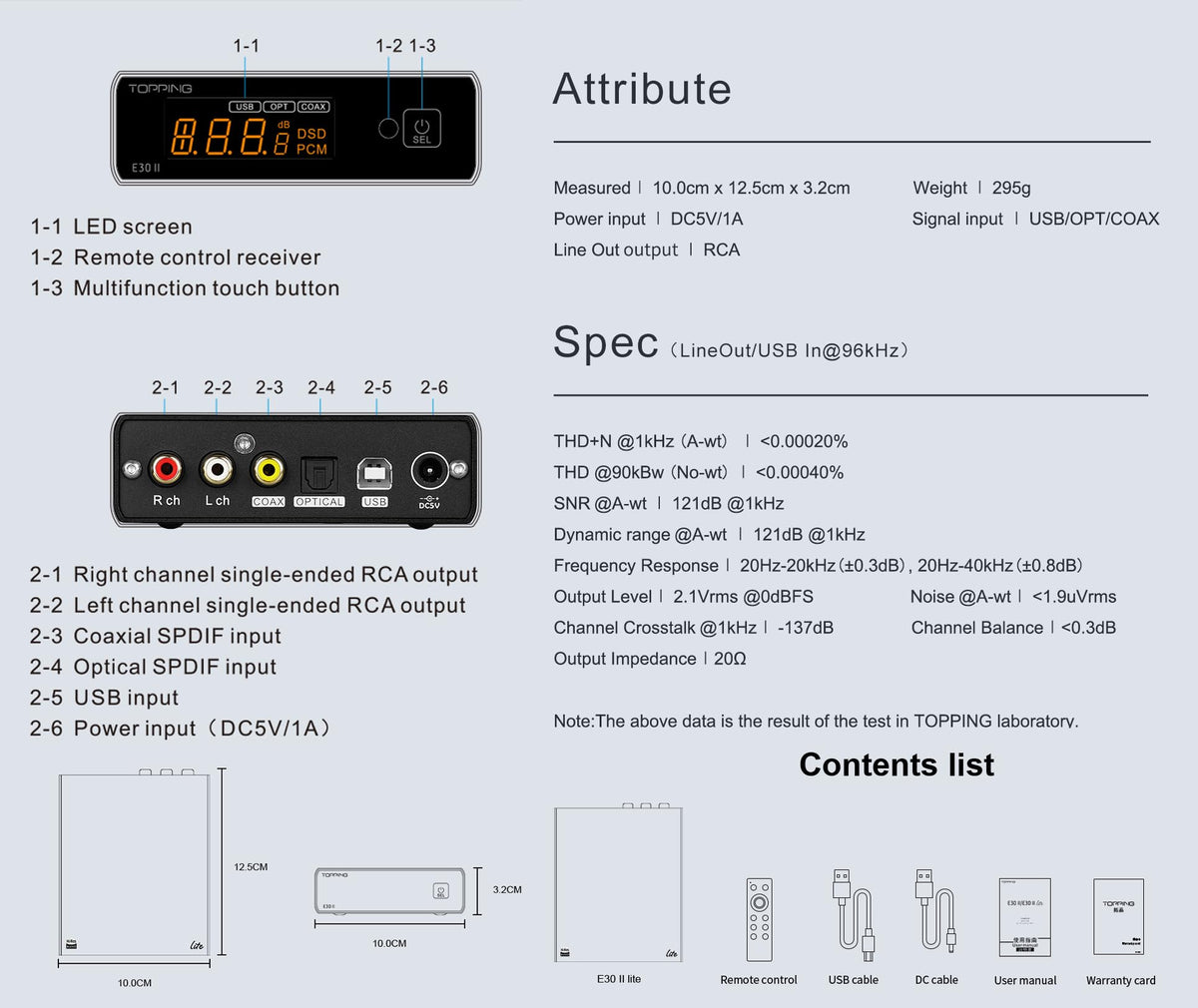 KGUSS Topping E30II lite remote control for convenient volume and source changes