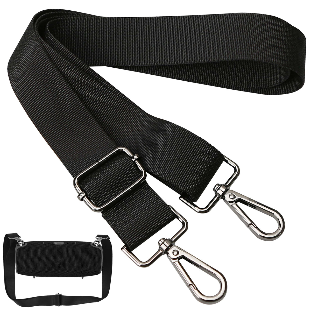 KH866 front view attached to JBL Xtreme showing secure carry benefit