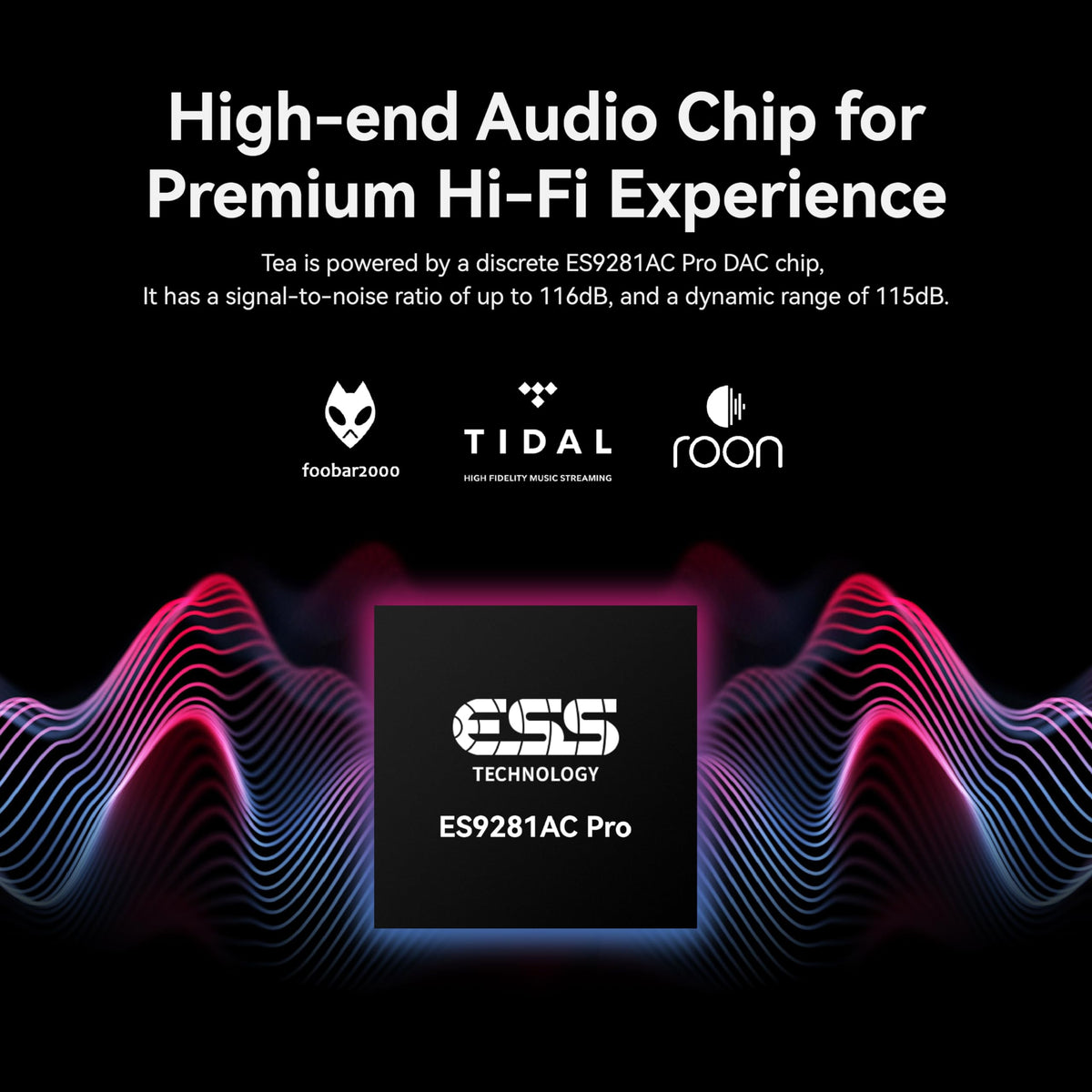 Khadas Tea on a smartphone illustrating Bluetooth streaming and lossless potential.