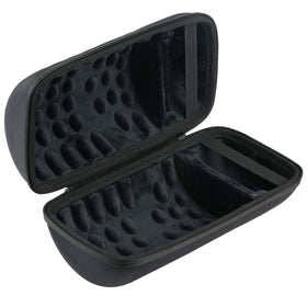 khanka hard case open showing soft interior lining protecting the speaker