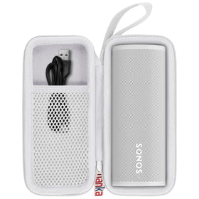 Khanka hard travel case for Sonos Roam 2 inside white with velvet lining protects the speaker