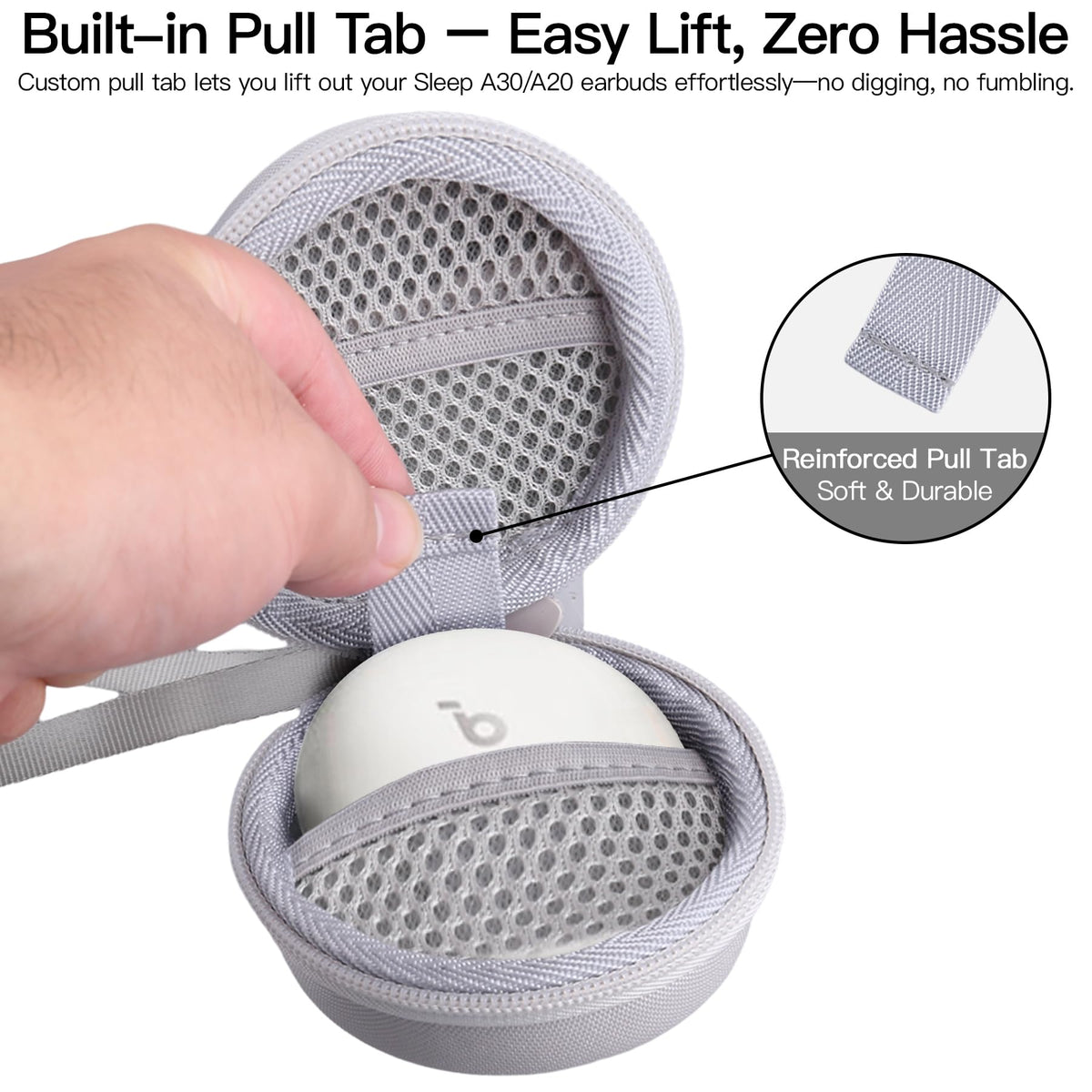 Khanka Soundcore Sleep A30 case zipper close keeps gear secure during travel
