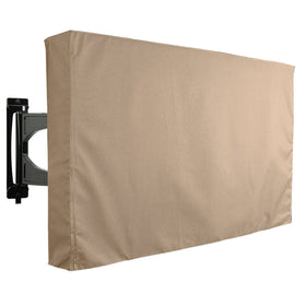 KHOMO GEAR outdoor TV cover in brown, front view protects a 30-32 inch TV from weather.
