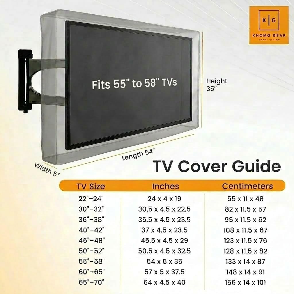 Waterproof remote pocket on KHOMO GEAR outdoor TV cover back panel
