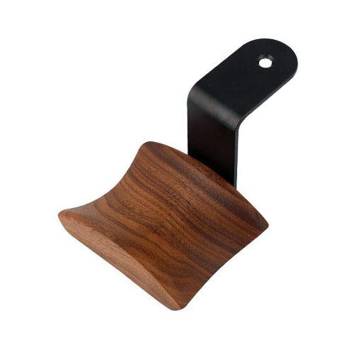 KiaoTime front view hanger showing walnut hook and black bracket, saves desk space