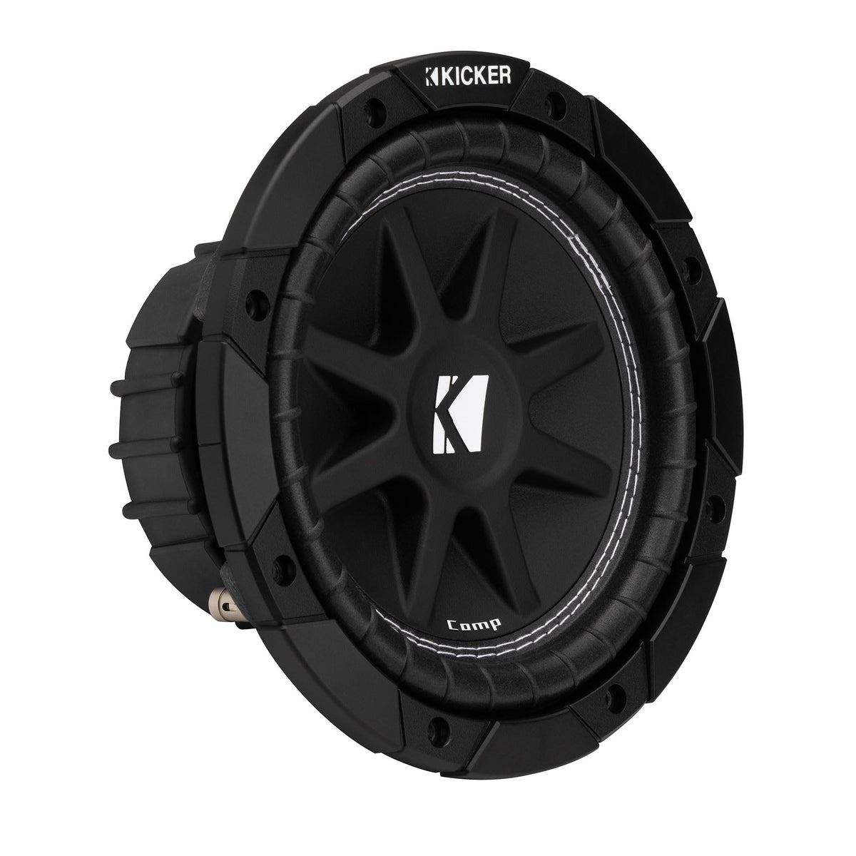 KICKER 43C84 cone-360-bracing illustrates smooth, loud bass day after day.