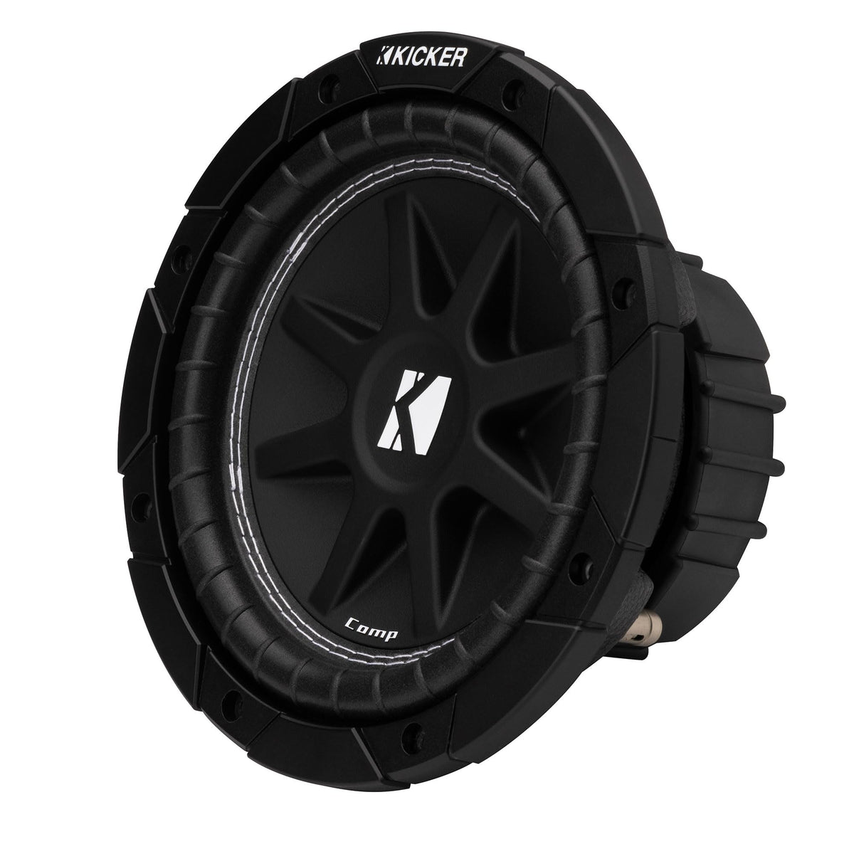 KICKER 43C84 cooling-ducts demonstrates forced-air cooling for consistent performance.