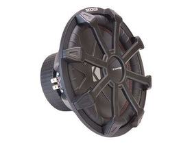 KICKER 43CWR12G grille bolt-hole covers detail for a cleaner install.