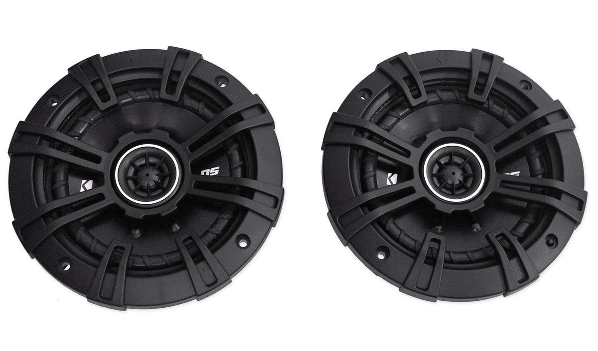 KICKER 43DSC504 front view for easy dashboard installation and compact fit