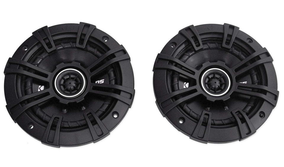 KICKER 43DSC504 front view for easy dashboard installation and compact fit