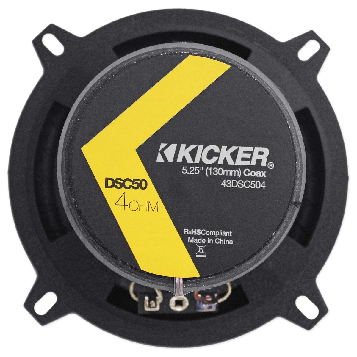 KICKER 43DSC504 surround-detail shows polyester foam surround for smooth excursion