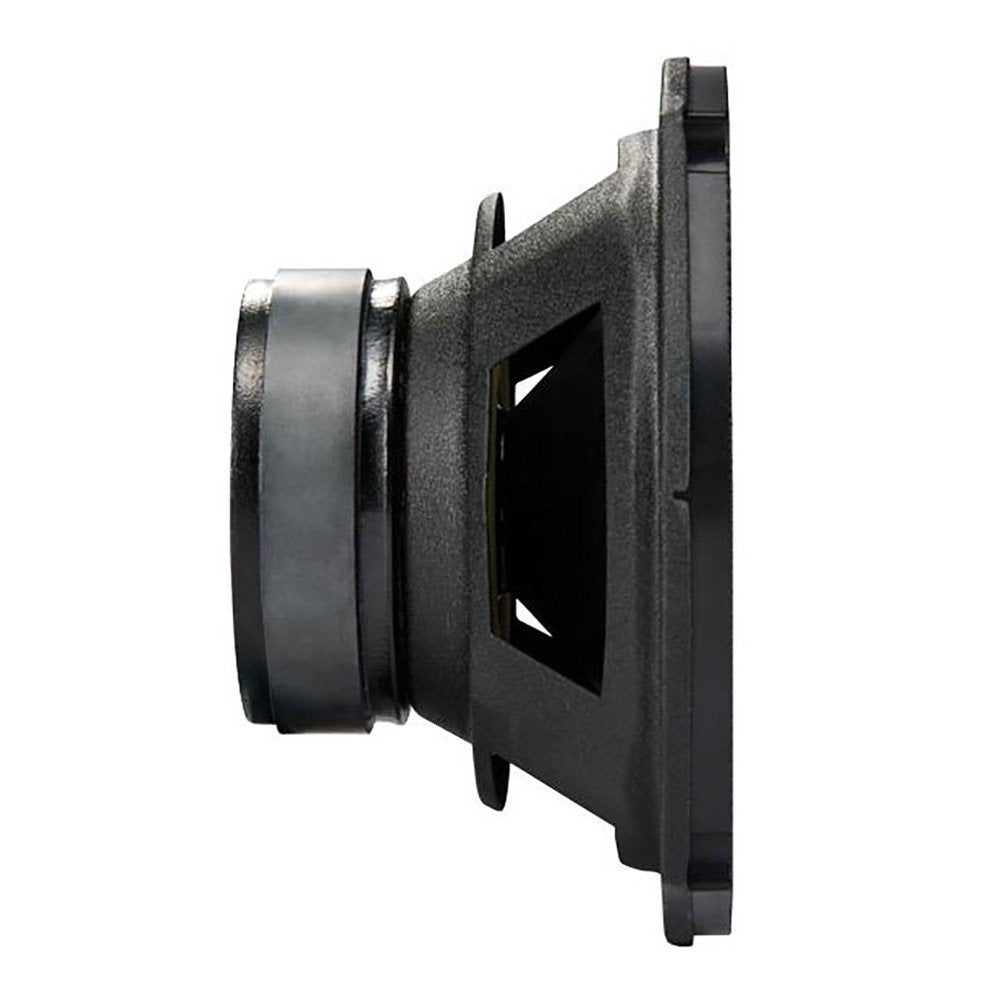 KICKER 43DSC6504 coaxial woofer close-up shows balanced sound potential.