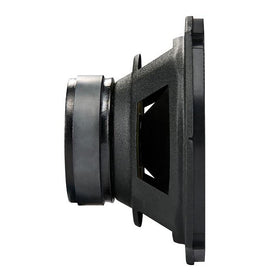 KICKER 43DSC6504 coaxial woofer close-up shows balanced sound potential.