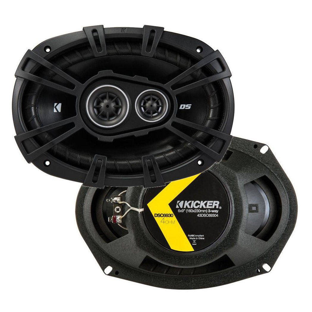 KICKER 43DSC69304 3-way crossover close-up for smoother highs and mids.