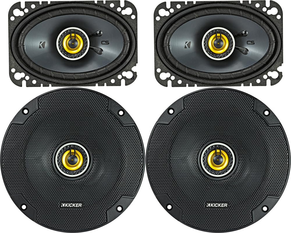 KICKER 46CSC654 6.5-inch coaxial speaker for clean bass and easy factory fit.