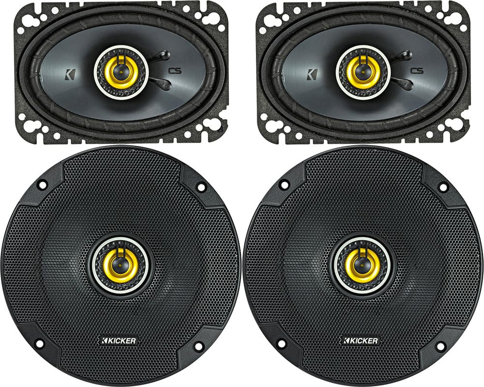 KICKER 46CSC654 6.5-inch coaxial speaker for clean bass and easy factory fit.