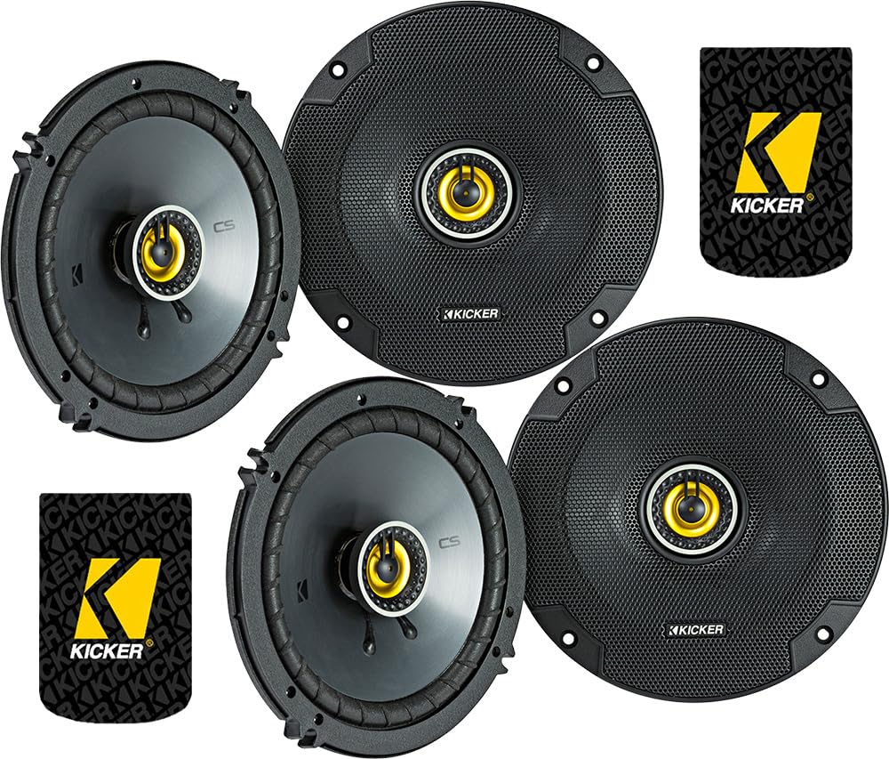 KICKER 46CSC654 CS-Series 6.5-inch coaxial speaker pair for clear upgrade