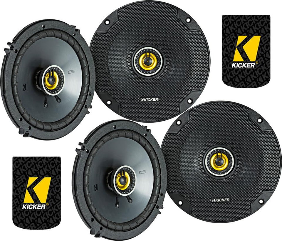 KICKER 46CSC654 CS-Series 6.5-inch coaxial speaker pair for clear upgrade