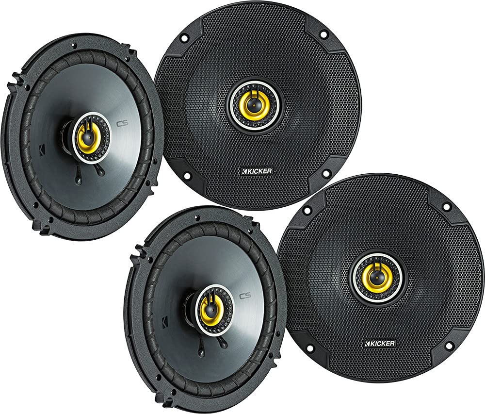 KICKER CS Series 6.5-inch coaxial front view ideal for upgrading midrange clarity in cars