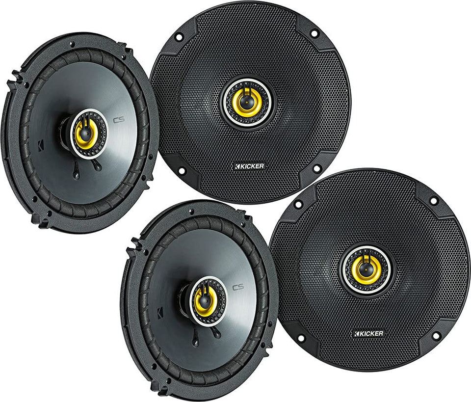 KICKER CS Series 6.5-inch coaxial front view ideal for upgrading midrange clarity in cars