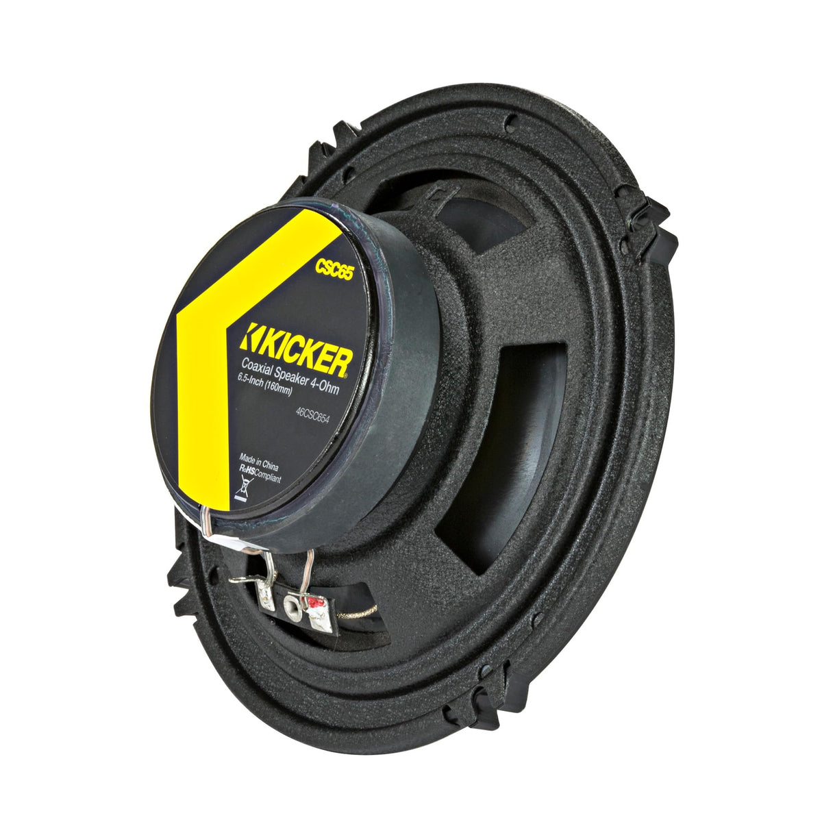 KICKER 46CSC6934 midrange close-up reveals layered sound clarity.