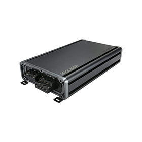 Kicker 46CXA3604 top label highlights four-channel power and tuning options