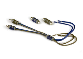 KICKER 46KISL split-pin RCA interconnect for clear signal path and bass.