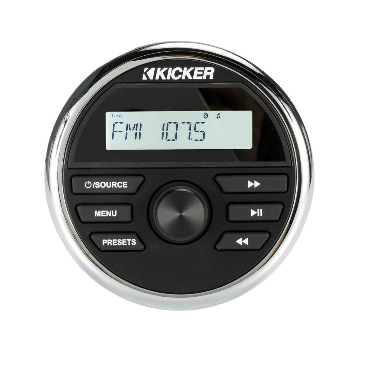 KICKER 46KMC2 Bluetooth connectivity enables wireless on-water audio.