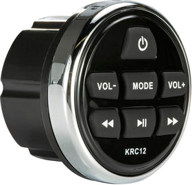 KICKER 46KRC12 marinized IP66 remote withstands spray and rain.