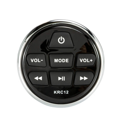 KICKER 46KRC12 marine remote on dash enables quick deck control.