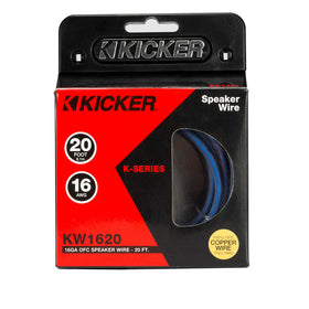 Kicker 46KW1620 silver-tinned, oxygen-free wire with strong signal transfer.