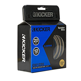 KICKER 46QW1220 wire spool showing 12AWG gauge for easy install and solid signal.