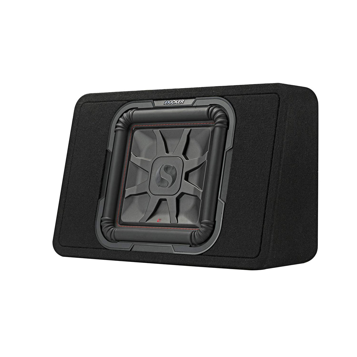 KICKER 46TL7T122 side view underlines slim depth for trunk installations