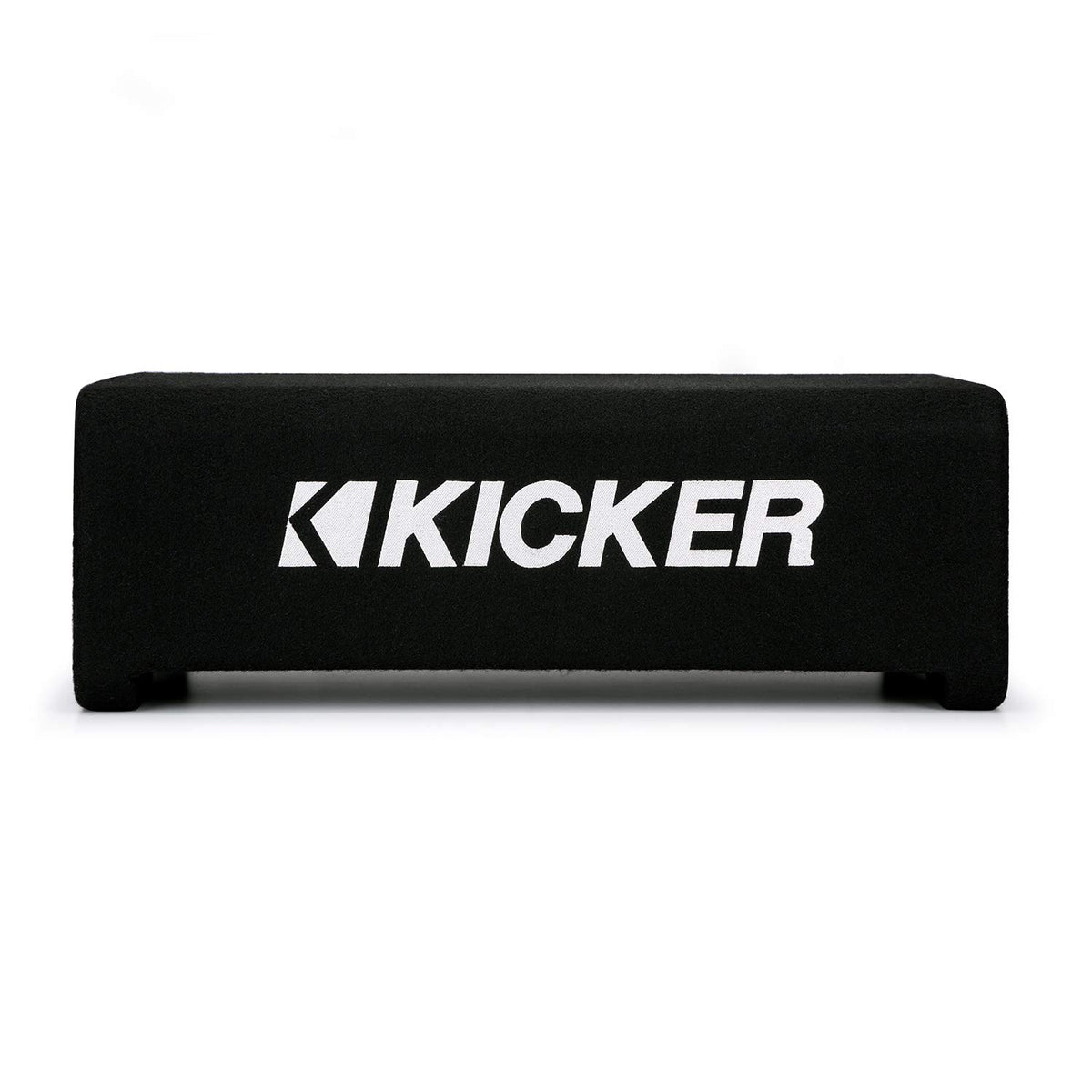KICKER 48CDF104 Comp 10-inch subwoofer featuring 360-degree back bracing for rigidity.
