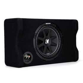 KICKER 48CDF104 Comp 10-inch subwoofer offers a compact footprint ideal for tight trunks.