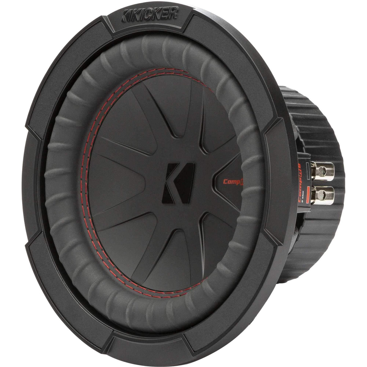 KICKER 48CWR82 dual 2-ohm voice coils enable flexible wiring.