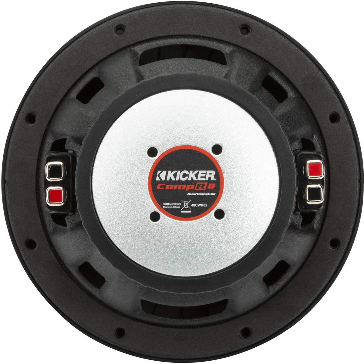 KICKER 48CWR82 steel basket image highlights durability and stable mounting.