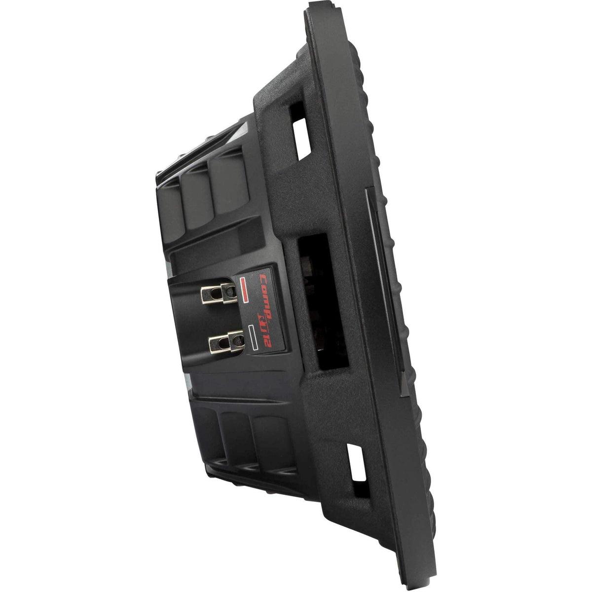 KICKER 48CWRT122 in-vehicle install scene for seamless integration.