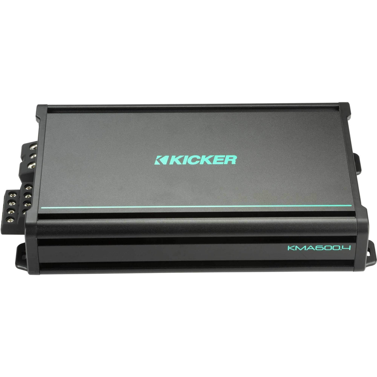 KICKER 48KMA6004 side profile highlighting its slim footprint for easy mounting.