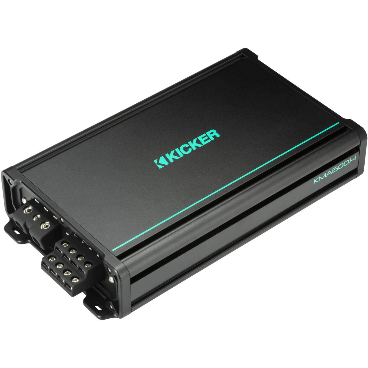 KICKER 48KMA6004 stainless steel hardware resists rust in harsh environments.