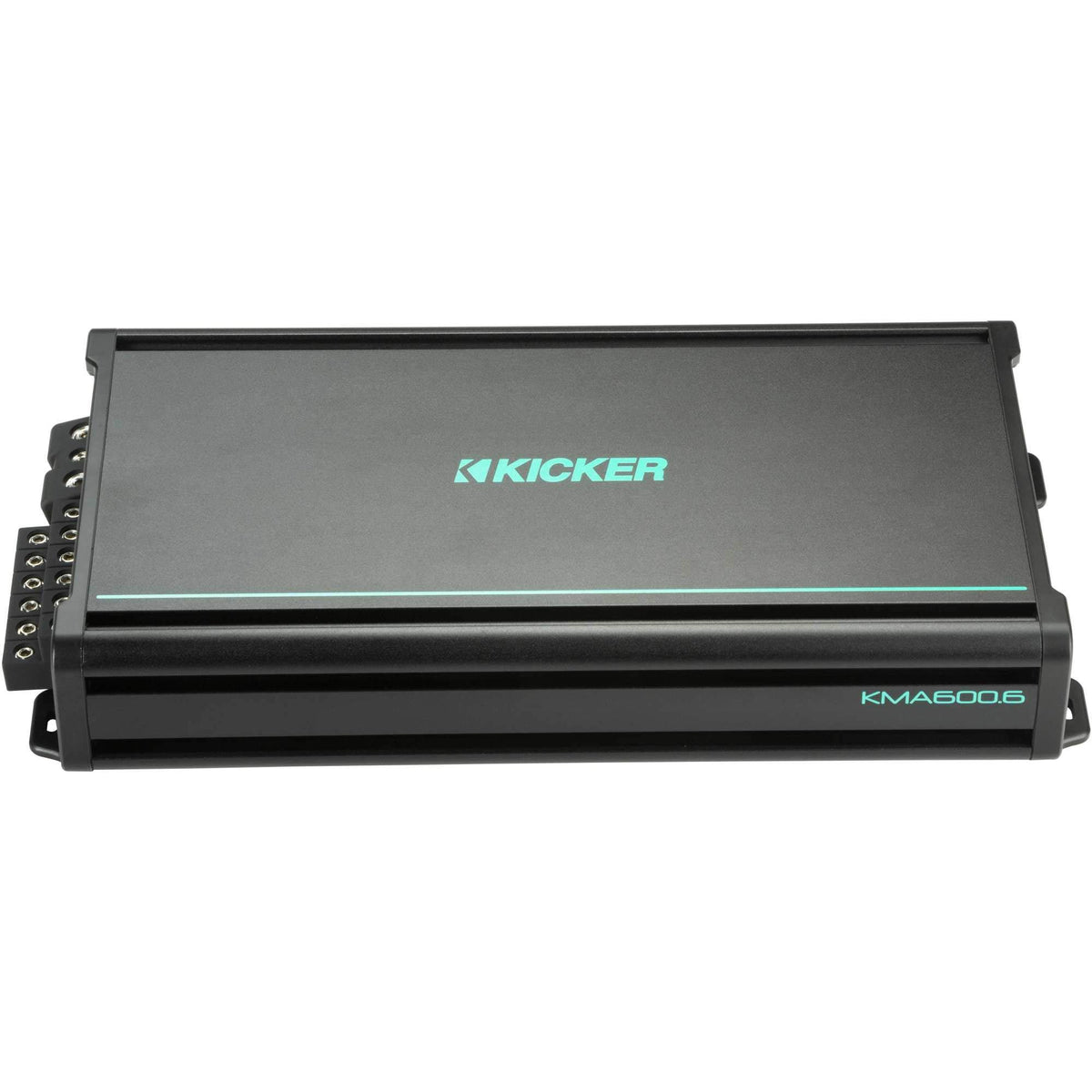 KICKER 48KMA6006 back panel with accessible crossovers and connections.