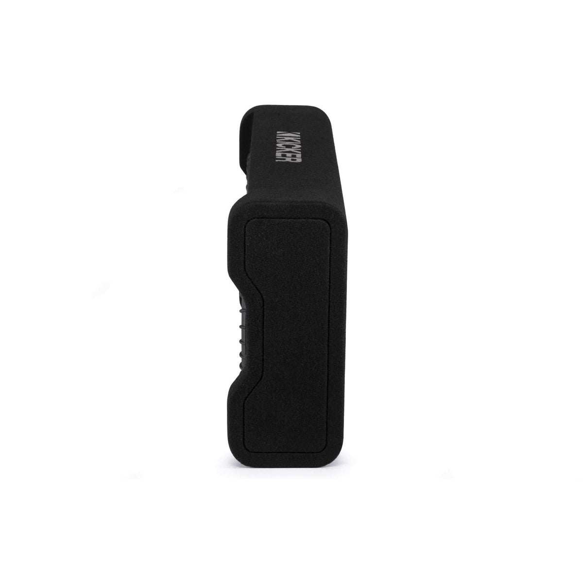 KICKER 48TRTP122 thin down-firing design blends under seats or cargo areas for flexible installation.
