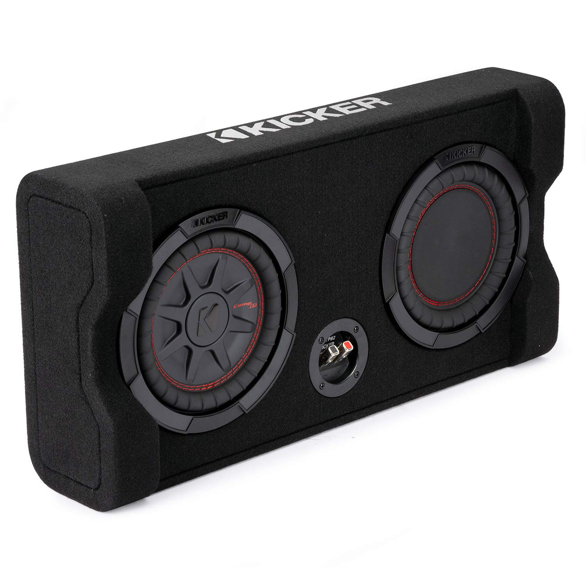 KICKER 48TRTP82 front view shows compact integration with hidden drivers.