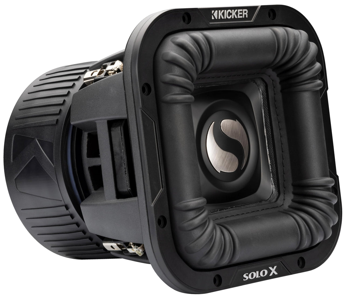 KICKER 49L7X82 SoloX L7X cone delivers stiffness for clean bass.