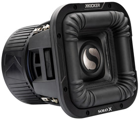 KICKER 49L7X82 SoloX L7X cone delivers stiffness for clean bass.