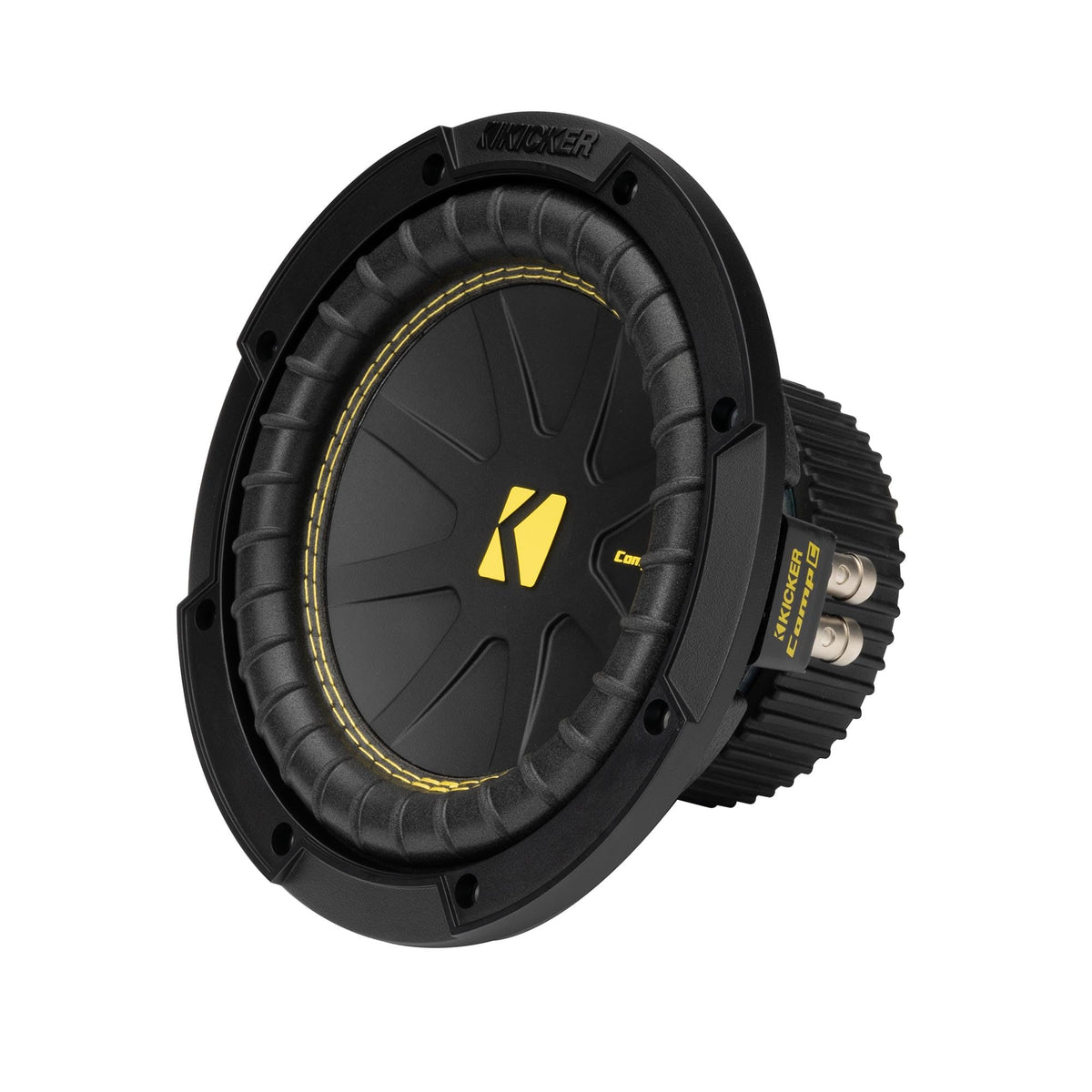 KICKER 50CWCD84 CompC 8 cone assembly detail enables precise low end.