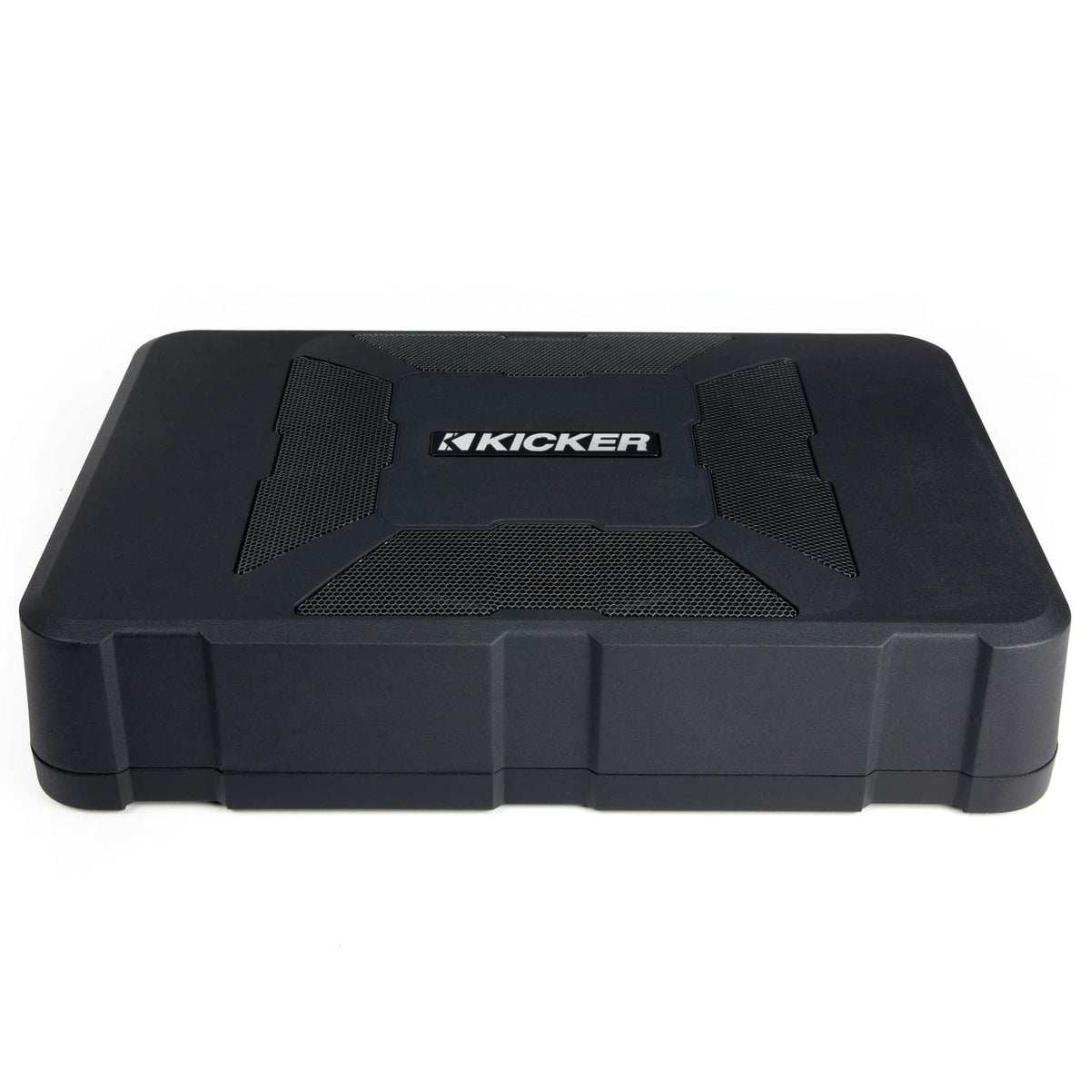 KICKER 51HS8 Hideaway back panel with inputs for easy factory or aftermarket integration.